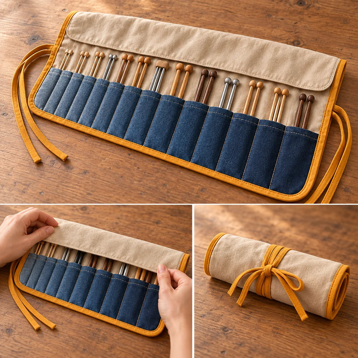 Roll-Up Straight Needle Case — function