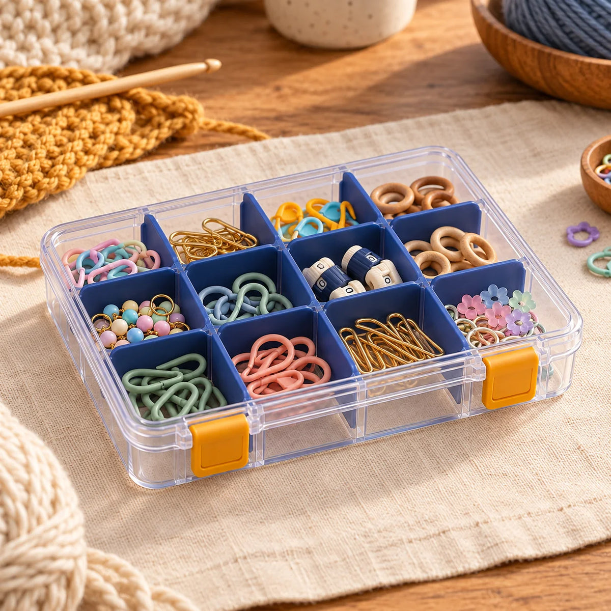Stitch Marker Sorting Box — in use