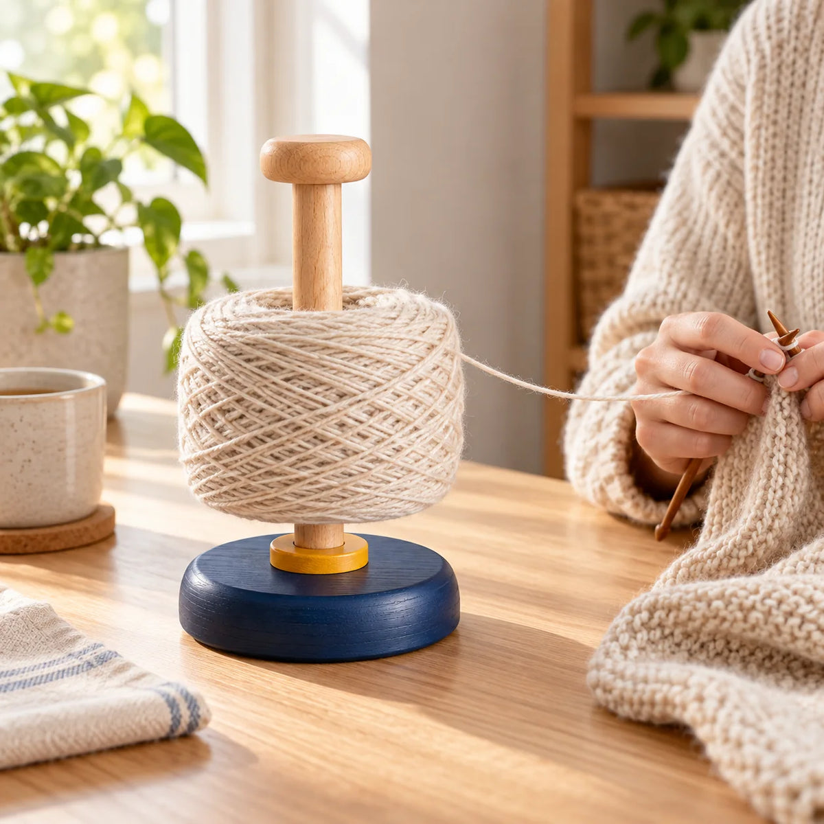 Tabletop Skein Holder — in use
