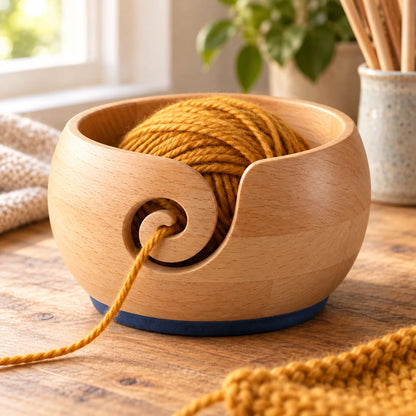 Smooth Wooden Yarn Bowl — function