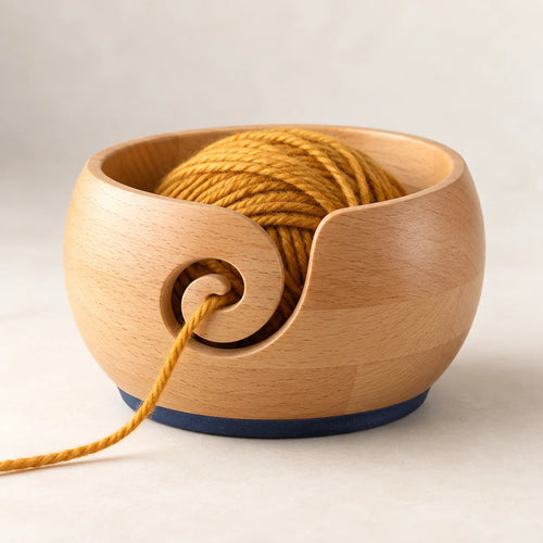Smooth Wooden Yarn Bowl — product view