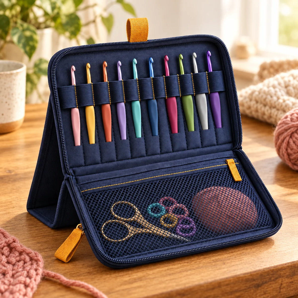 Stand-Up Crochet Hook Case — function