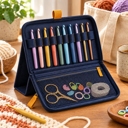 Stand-Up Crochet Hook Case — in use