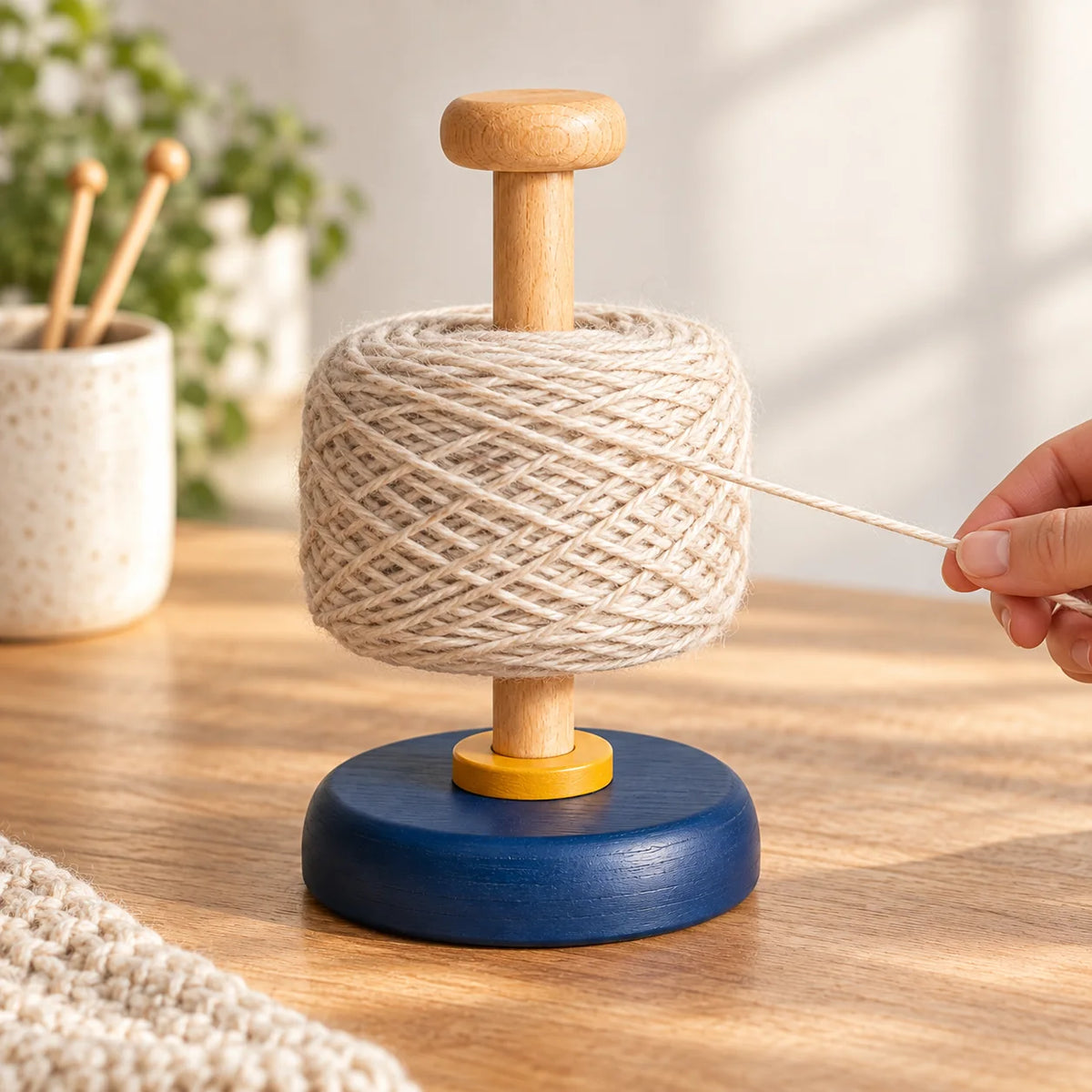 Tabletop Skein Holder — function